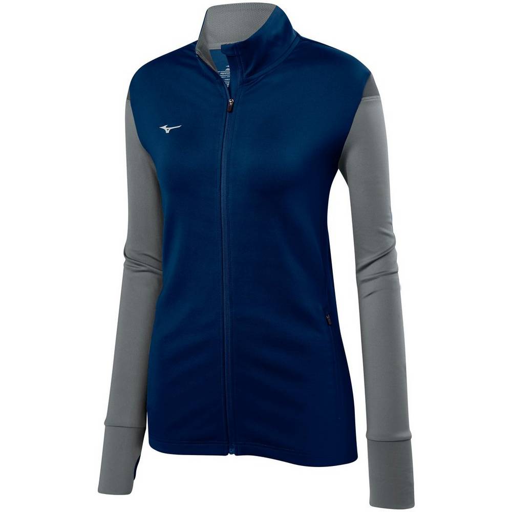 Chaqueta Mizuno Horizon Full Zip Mujer Azul Marino/Gris Ofertas CABY-59438